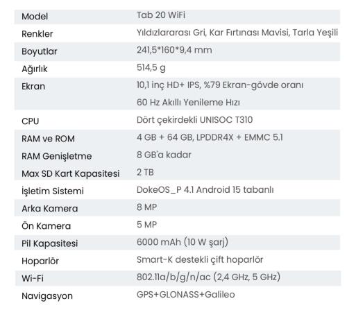 Blackview TAB20WIFI Tablet 10.1"/12 GB(4GB+8GB)/64 GB/8 MP/Android14+Kılıf Dahil (Siyah) - TABLET ürünleri tekmarshop.com'da